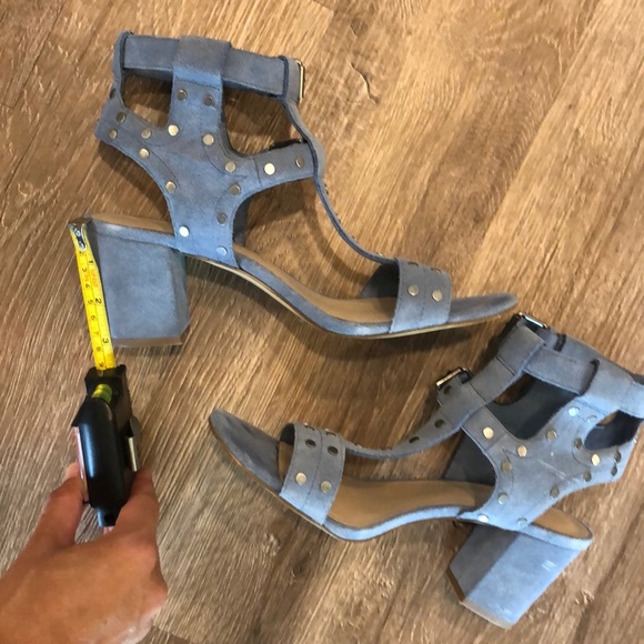 Blue Suede Saks Fifth Avenue 3 inch sandal - Picture 5 of 8